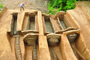 罕見的“四聯排”古墓 南京市考古研究所供圖 罕見的“四聯排”古墓 南京市考古研究所供圖