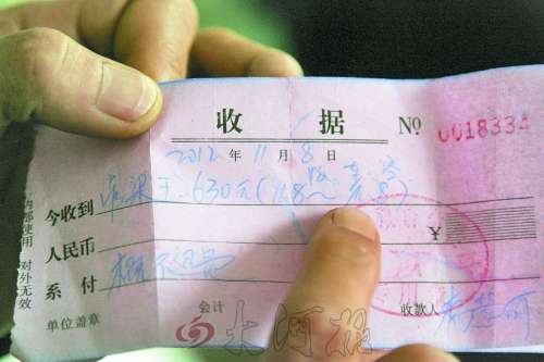 家長提供的幼兒園收費的收據 家長提供的幼兒園收費的收據