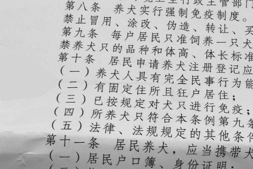 鄭州城市養(yǎng)犬管理條例多處現錯別字