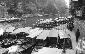 4月17日,鳳凰古城江邊,游船沒有生意,都停靠在岸邊 4月17日,鳳凰古城江邊,游船沒有生意,都停靠在岸邊