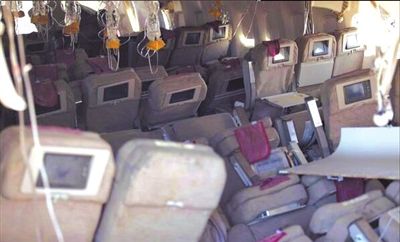 7日,美國舊金山,失事客機內景曝光。圖/CFP 7日,美國舊金山,失事客機內景曝光。圖/CFP