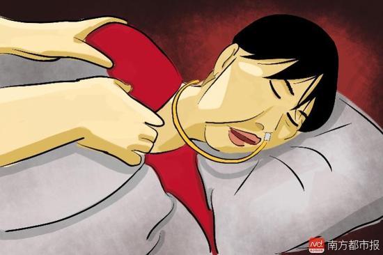 妻子張津華再沒能醒來,這個正處盛年、愛美又能干的女人變為了植物人,在床上一躺九年,容顏已枯朽。(畫作者:羅逸爵)