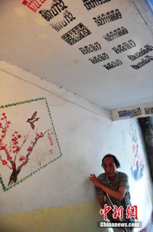 六旬老人創(chuàng)作樓道壁畫 六旬老人創(chuàng)作樓道壁畫